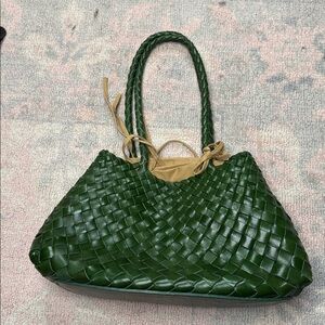 Green Woven Shoulder Bag